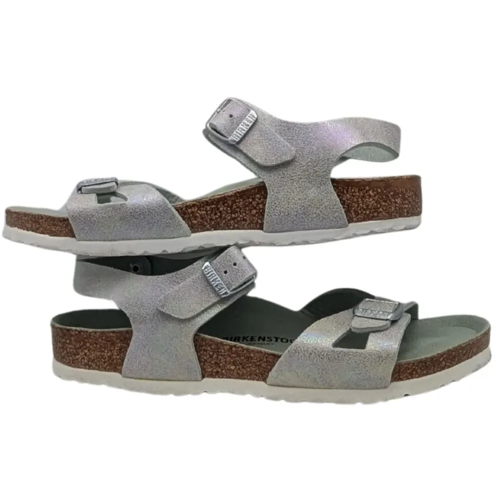 Birkenstock Rio Kids Shimmer Silver Sandals Size Kids 34 / Bid Kids 3-3.5